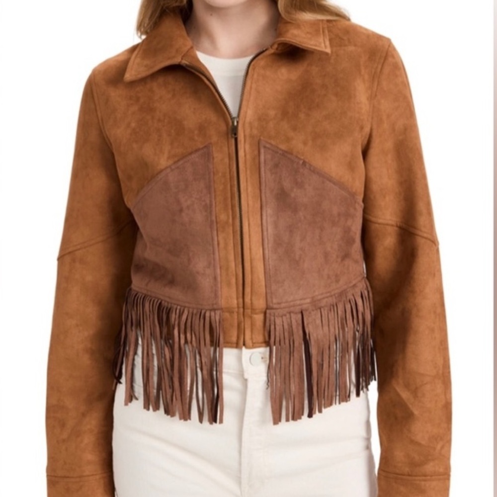 MOTHER Out On A Limb Fringe Suede Jacket